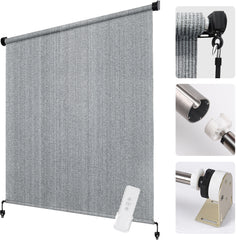 Electric Sun Shades Outdoor Motor Kit for Coolaroo Shade Screen, Coolaroo Blind Conversion Motor for 28mm Tube, Rechargeable Battery Powered Motor Kit with Controller