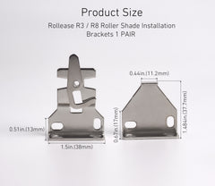 Roller Blinds Replacement Parts Kit for 1.5"(38mm) Tube, Roller Shade Fitting with R8 Clutch, Metal Bracket and Pin Plug