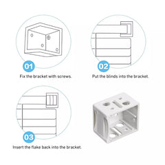 White Window Blinds Headrail Holder Bracket, Mini Blind Profile Box Mounting Bracket for Horizontal Faux Wood Blinds with 1"(25mm)Wide slats(4PCS)