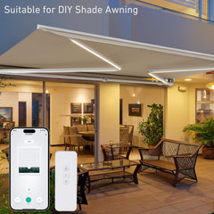 Rollerhouses AM35-6/28-MEL-PW WiFi Awnings Tubular Motor for 1.75-2 Inches (50-63mm) Tubes, AC120V Power Supply.