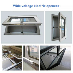Moteur et Ouvre-Fenêtre de Puits de Lumière avec Télécommande RF, AC110-240V Câblé, Course Ajustable pour Fenêtres d'Auvent, Évents, Fenêtres à Soubassement et Petits Puits de Lumière