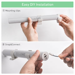 12V Lithium Ion Rechargeable Pack Wand - Power and Charge Blinds, Shades Curtains - 2600mAh, Output 5V 1A, Easy to Install - Includes Wall Mounting Clips,Type-C Cable