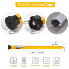 Electric Retractable Patio Screens Motor,AM35 Zigbee Screens Motor,6Nm High Torque,Rechargeable, Solar-Powered Patio Screens Motor