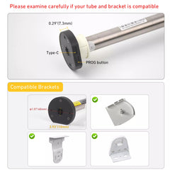 AM15-03/35-ES-E Roller Blinds Motor for 17mm/25mm/28mm Motorized Roller Shade Tube, Work With Mini Smart Blinds