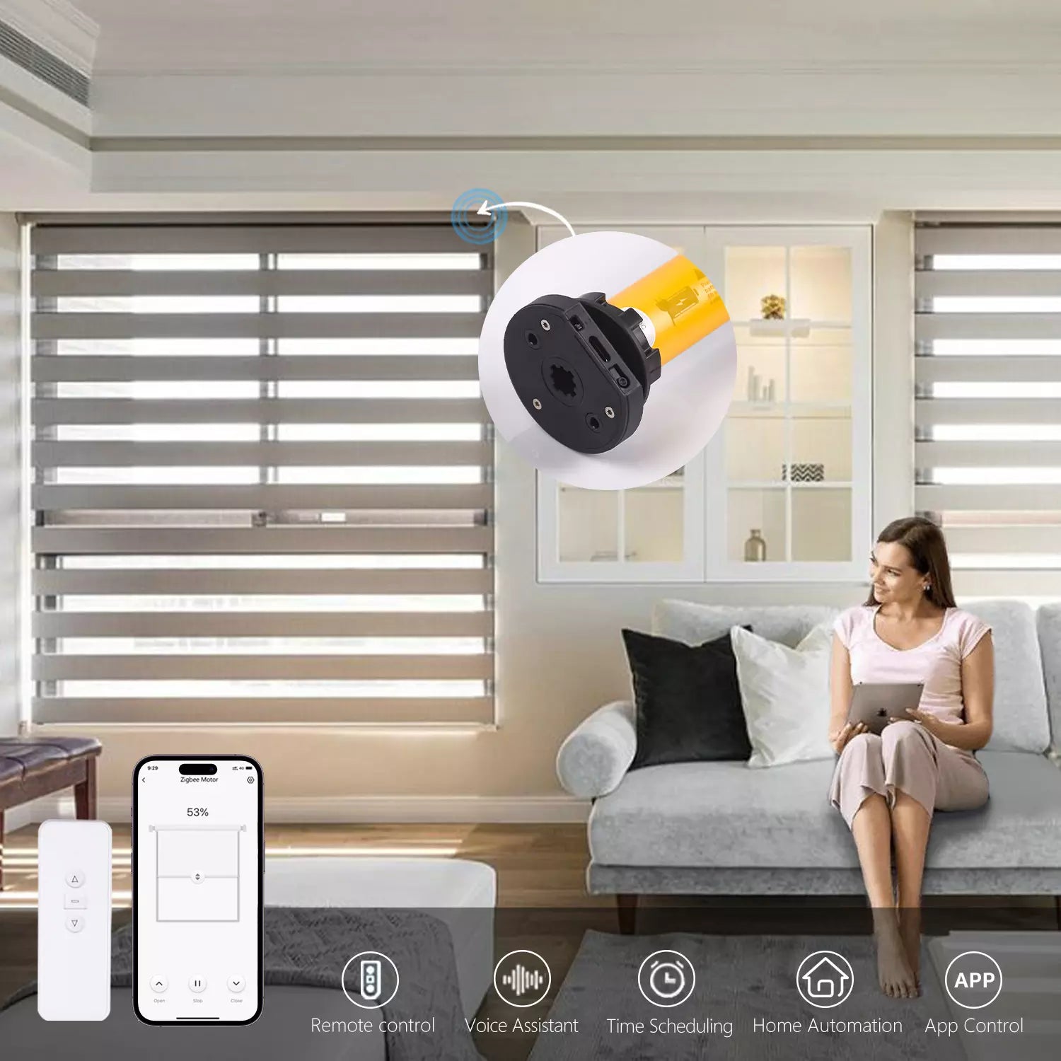 Zigbee Blinds Motor For 38mm Shade Tube