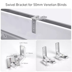 Metal Swivel Bracket  Swivel Fitting Brackets High Profile Swivel Mounting Bracket for 50mm Wall&Ceiling  Venetian Blinds