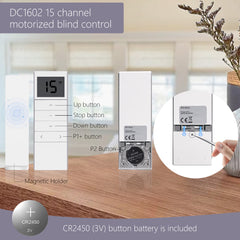 DC1602 15 channel motorized blind Roller Shades Blinds Remote Controller Accessories.