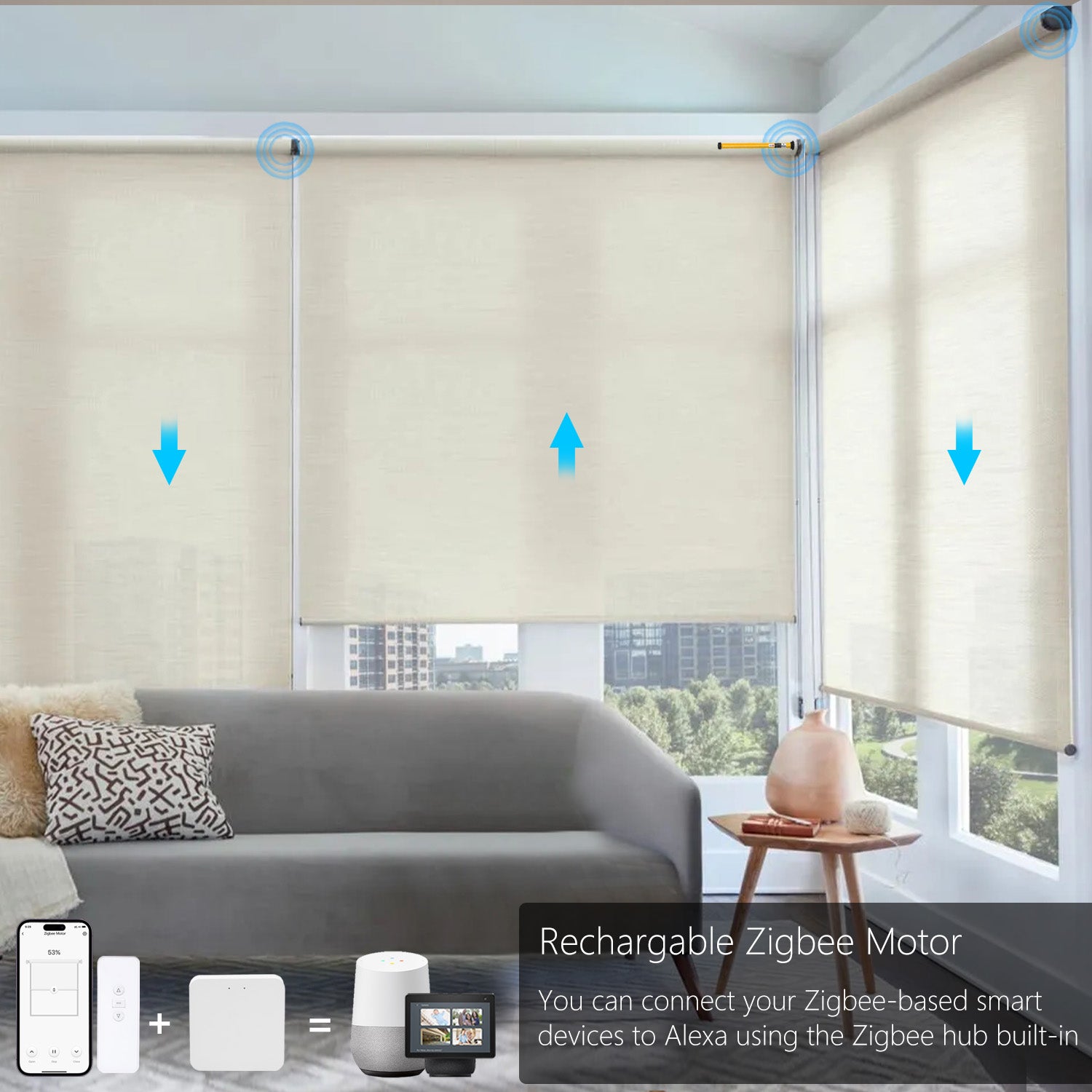 Zigbee Blinds Motor For 38mm Shade Tube