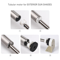 Electric Sun Shades Outdoor Motor Kit  for Coolaroo Shade Screen, Coolaroo Blind Conversion Motor for 28mm Tube, Rechargeable Battery Powered Motor Kit with Controller