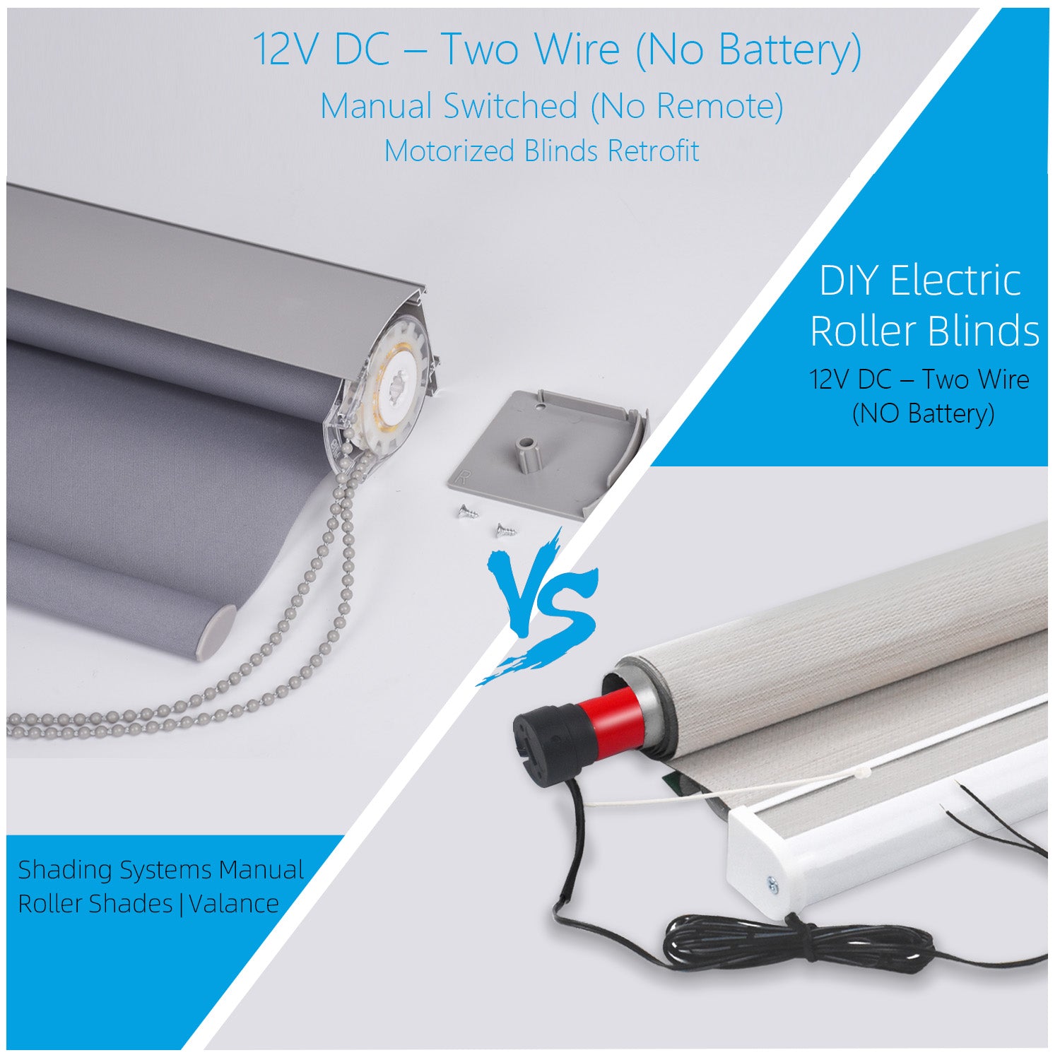 ES1612 DC12V DIY Electric Roller Blind/Shade Tubular Motor Kit(25mm-28mm).