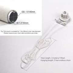 38mm Roller Blind Clutch with Metal Bracket & Bead Chain, Roller Shade Clutch, End Plug for 1 1/2" (38mm)