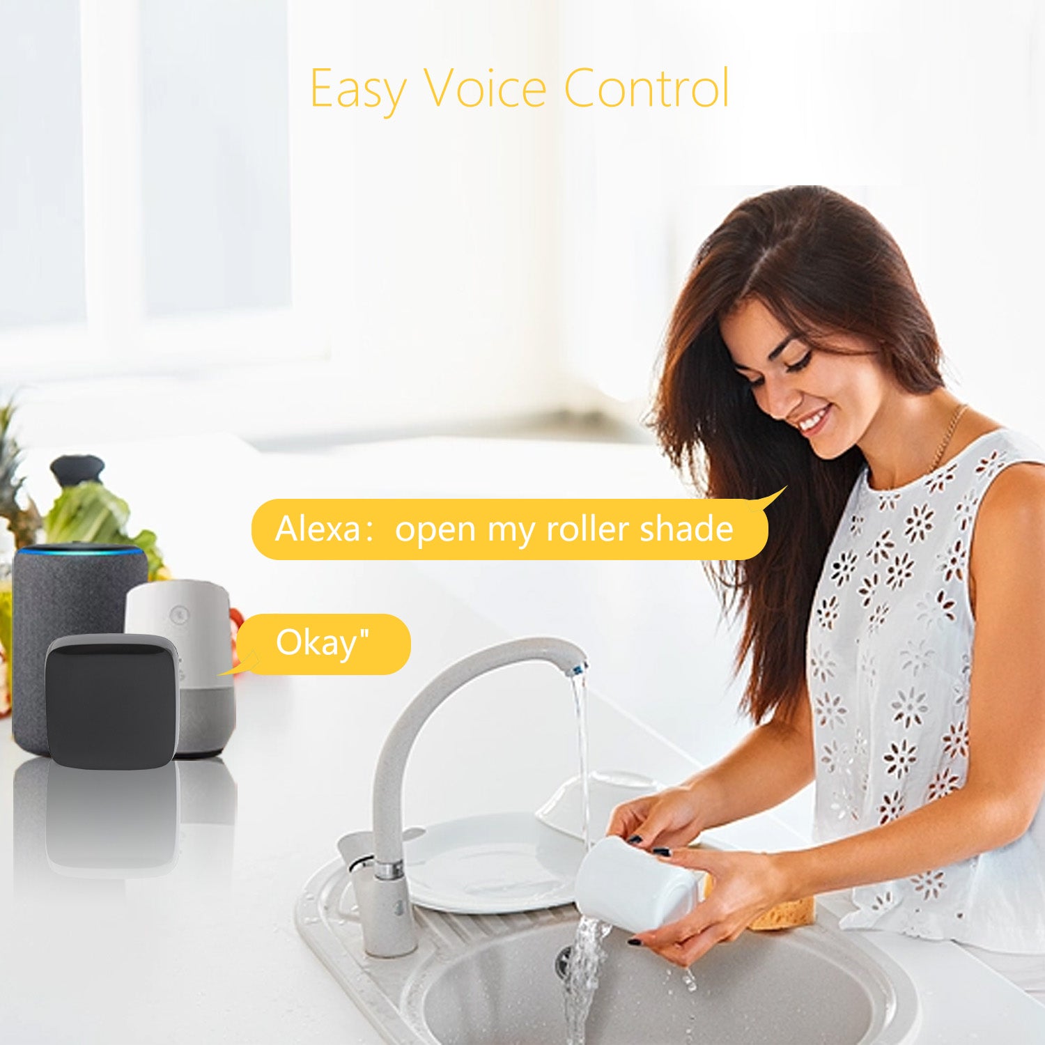 RF Transmitter Bridge to WIFI, Roller Shade Motor RF hub, Remote Control hub Work with Alexa, Google Home.