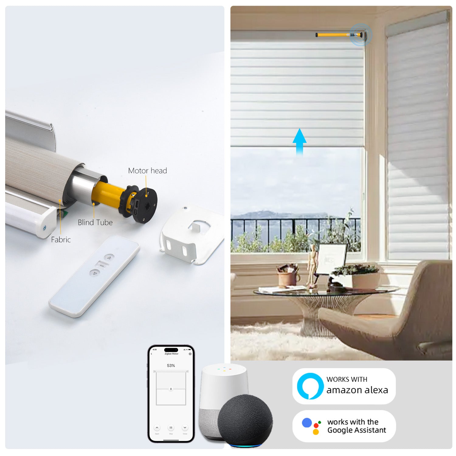 Zigbee Blinds Motor For 38mm Shade Tube