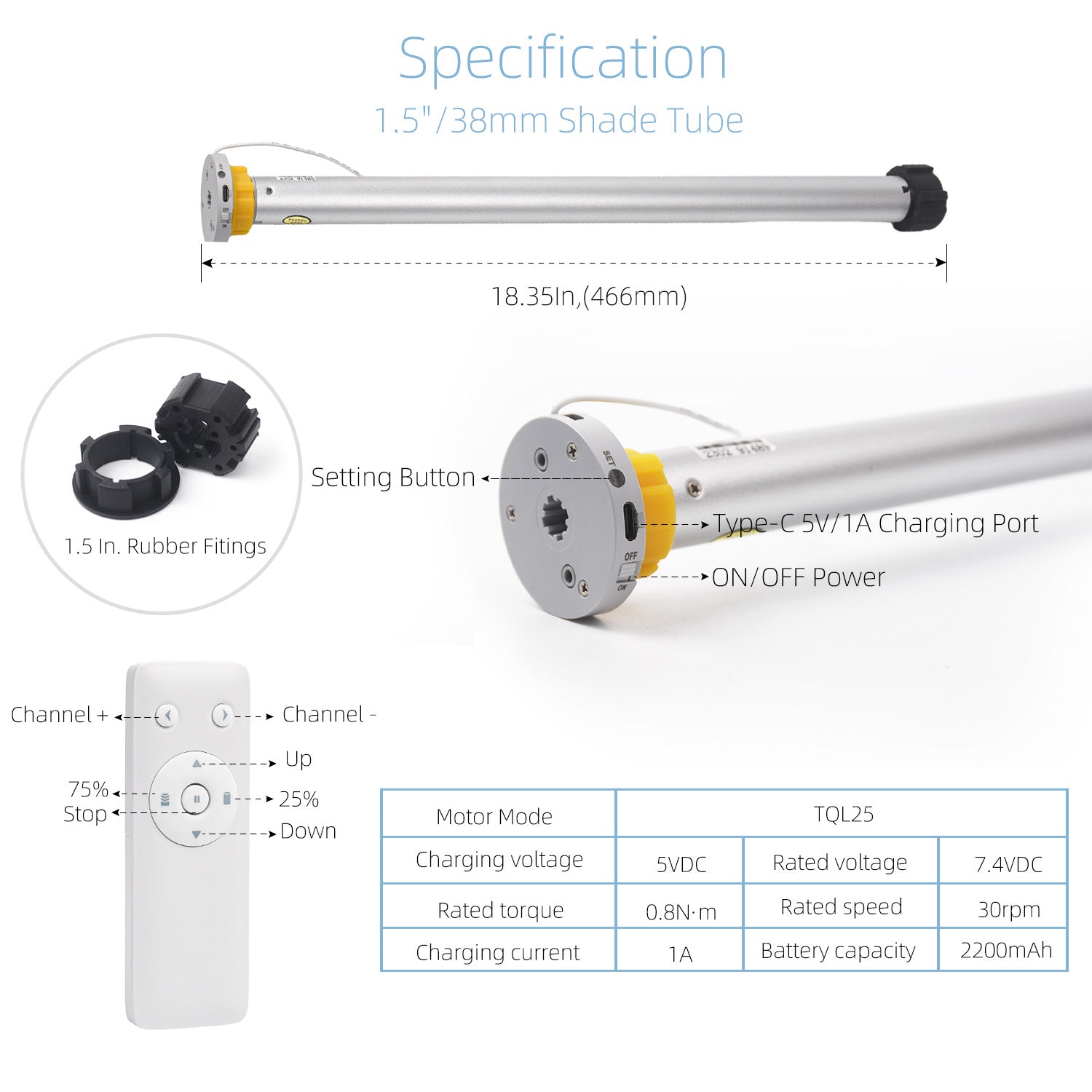 Zigbee Smart Motorized Blinds/Shades Motor 1.5“ 38mm/45mm , Compatible with Alexa Directly, No HUB Needed.