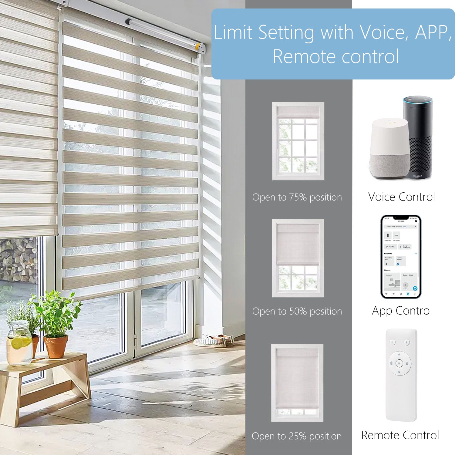 Zigbee Smart Motorized Blinds/Shades Motor 1.5“ 38mm/45mm , Compatible with Alexa Directly, No HUB Needed.