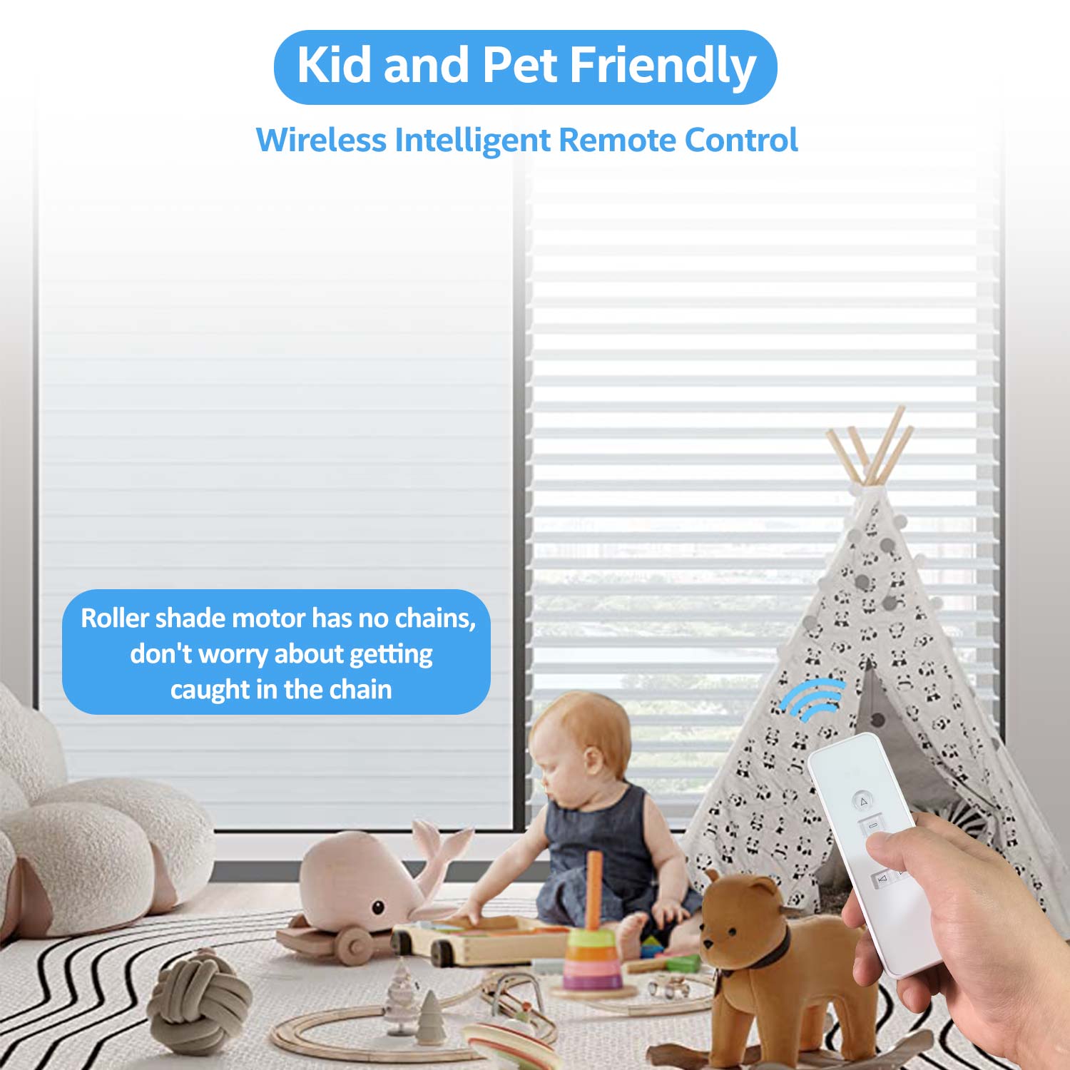 AC100-260V Roller Blind Motor Remote Control for 1.5 Inch Shade Tube.