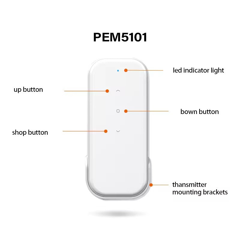 Motored Blinds Remote Control, Electric Shade 15 Channel Transmitter, Working With PM25 Blinds Motor，White