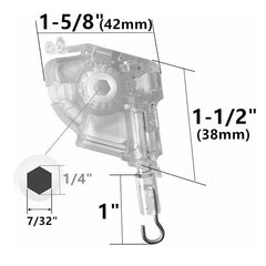 Venetian Blind Tilt Gear Hook - 7/32" Hexagonal Quadrilateral FM Connector for Louver Blinds 2PCS