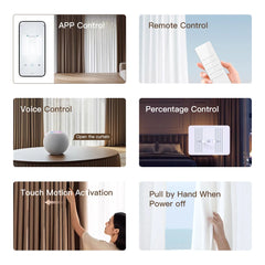 Matter over Wi-Fi Smart Curtain Motor Single Panel Track Smart Home Electric Rail Work with Alexa Google Assistant Apple Homekit SmartThings