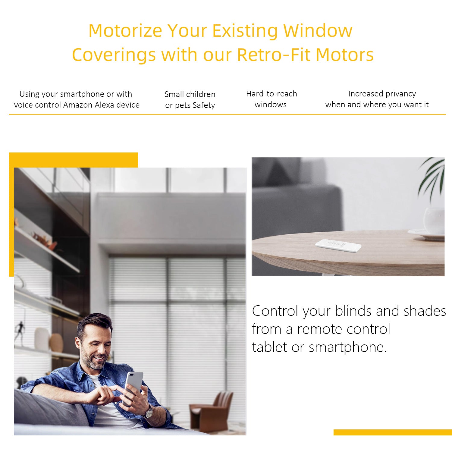 AM22 Bluetooth Smart Blinds Motor 1-1/4" (32mm) Shade Tube, Rechargeable.