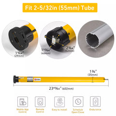 Electric Retractable Patio Screens Motor，AM35 Zigbee Screens Motor，6Nm High Torque，Rechargeable, Solar-Powered Patio Screens Motor