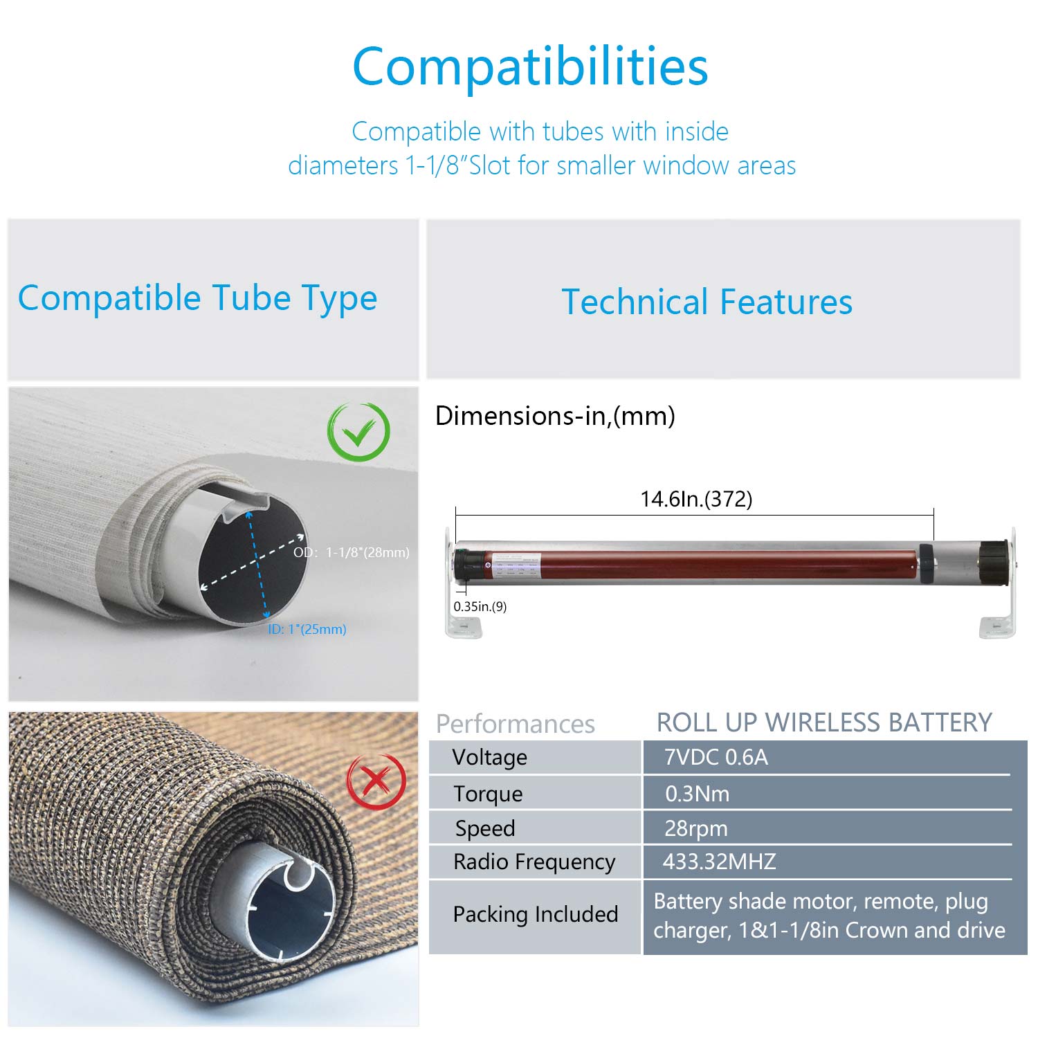 28mm Slot Shade Tube