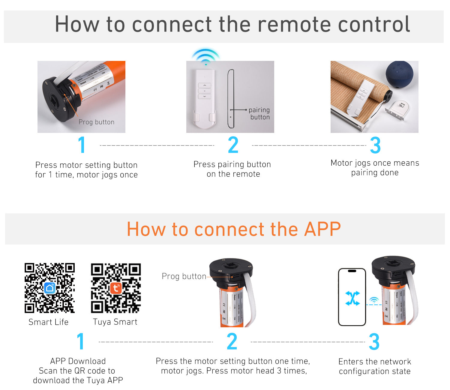 APP WiFi Tubular Motor, 110V-240V Alexa Smart Roller Shades Motor.