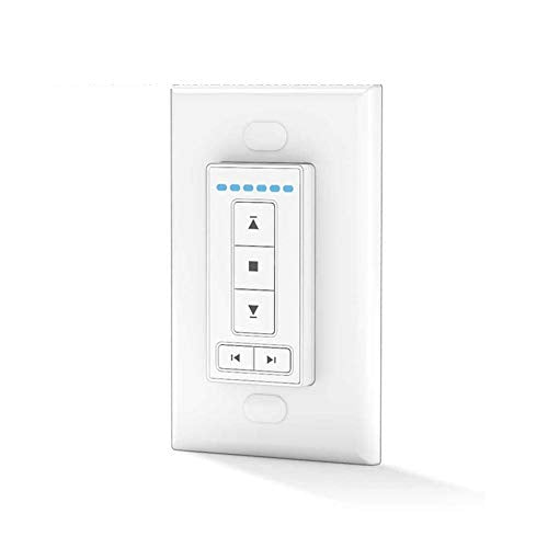 6 Channel AC135-06 RF Wireless Wall Switch, Radio Wall Type Emitter, White.